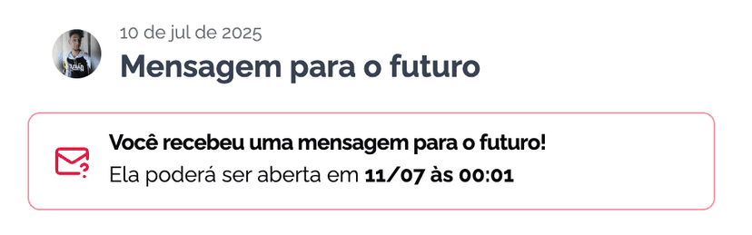 Notificação de mensagem para o futuro